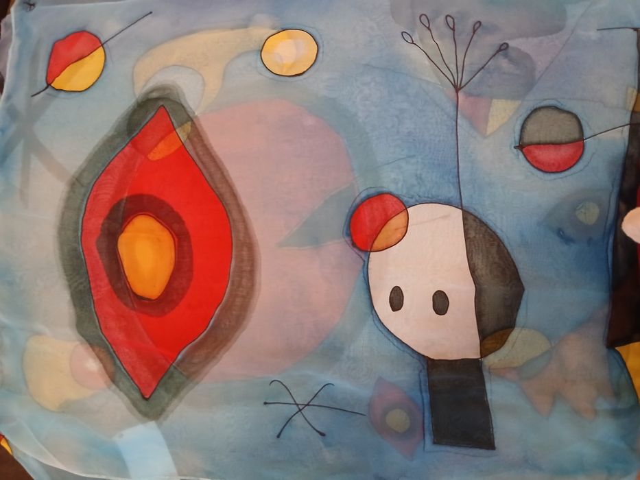 Авторски ръчно рисуван шал 55/160 см. с или без кутия