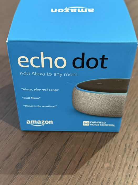 Amazon Echo Dot с Alexa – нов, никога не е използван + оригинална кутия