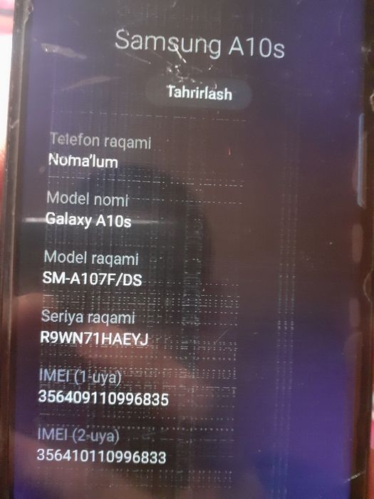 Samsung a10s telefoni sotiladi