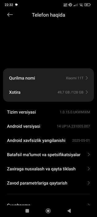 Xiaomi 11T holati yaxshi