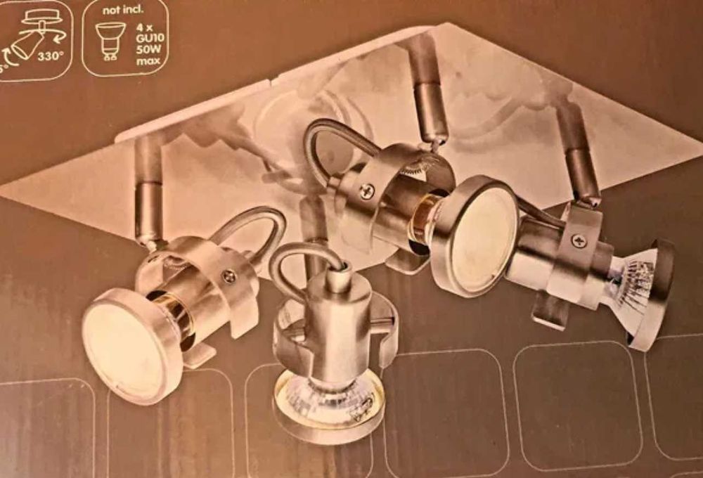 Plafoniera inox 4 spoturi noua