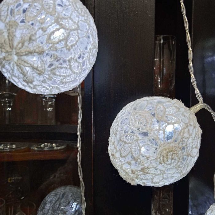 Светещи топки гирлянд за елха декорация