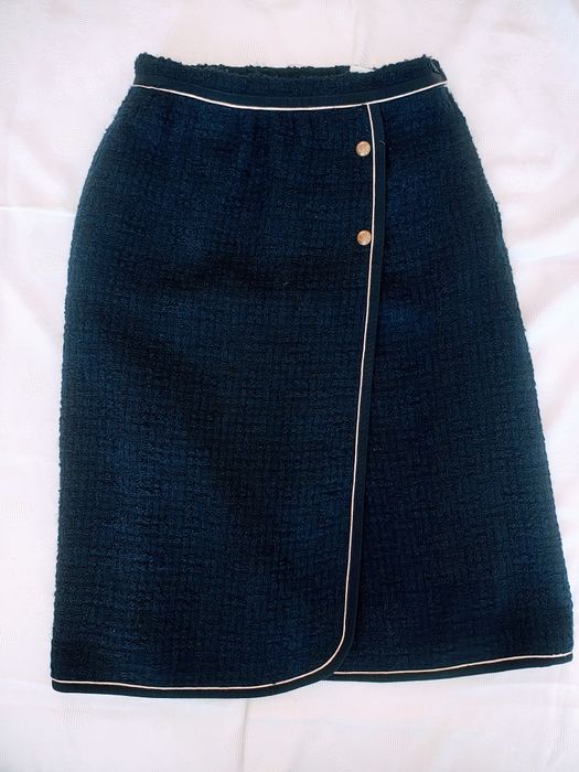 Fusta petrecuta clasica elegantă lana mohair și mătase