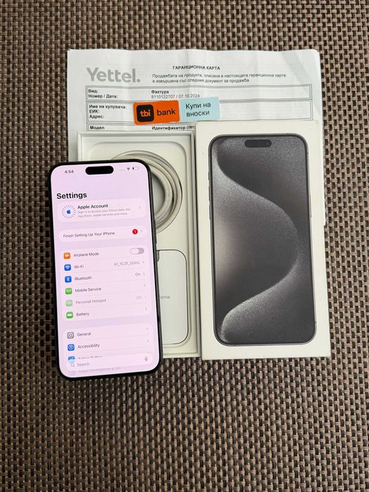 36м гаранция! iPhone 15 Pro MAX Лизинг от 50лв/м BLACK Titanium