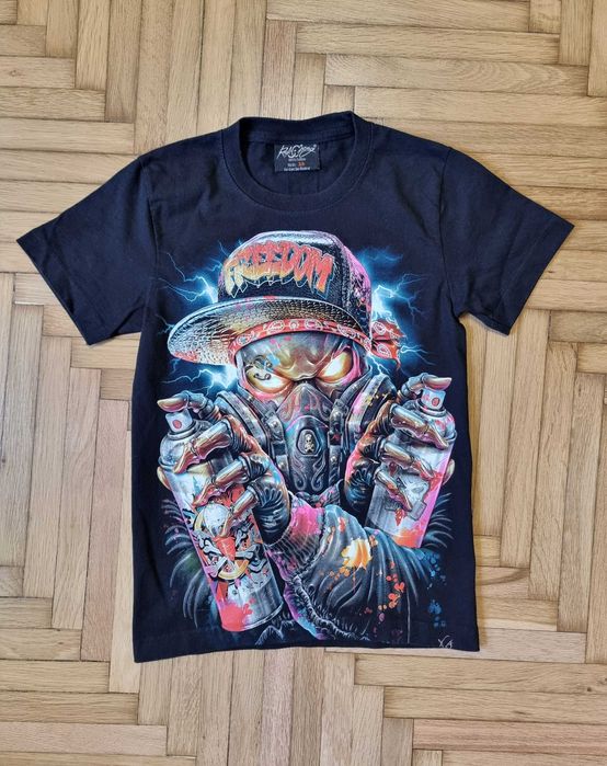 Tricou copii 100% bumbac desen grafitti, fosforescent marimea 140-152