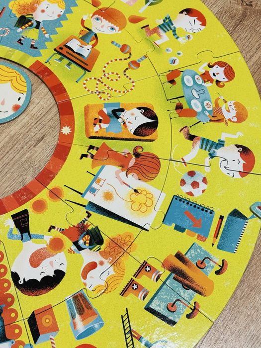 Djeco гигантски пъзел „Денят“ – като нов, идеален подарък