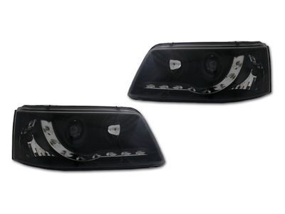 Set faruri tuning VW Transporter (T5)/Multivan 04.2003-10.2009 Dreapta+stanga daytime running light, tip bec H1+H1, transparent-negru