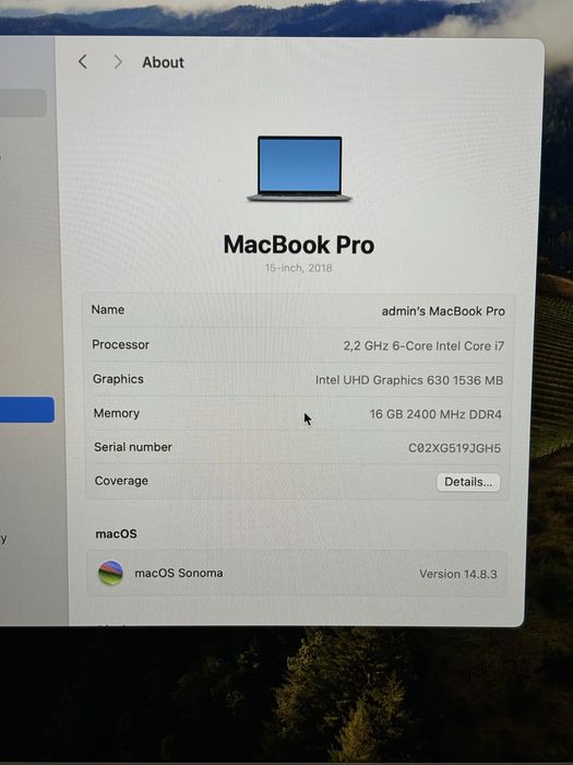 MacBook Pro 15-inch, 2018