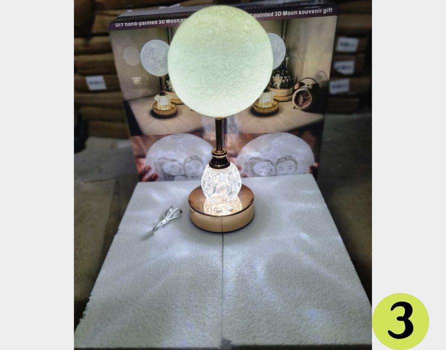 Светильник  для спальни Ночник Светильник луна настольный 3 модели