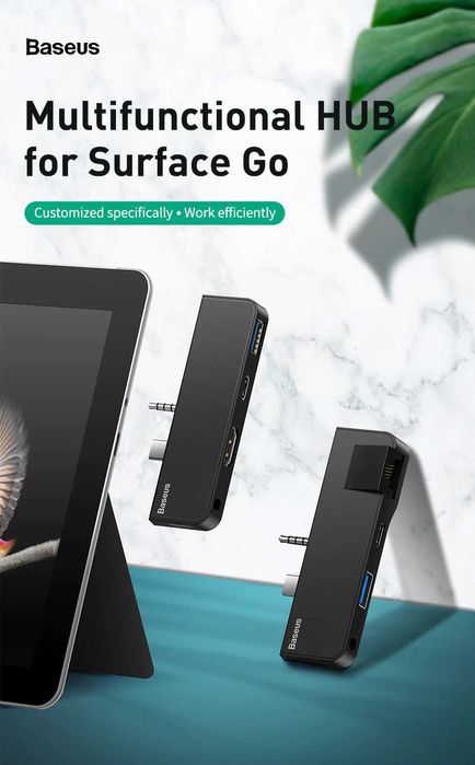Baseus Hub for Surface Go Pro / PD 60W/ HDMI 4K-30Hz/RJ45 Gigabit