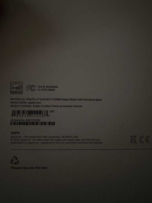 iPad Pro 2024 (M4) 11” 256gb