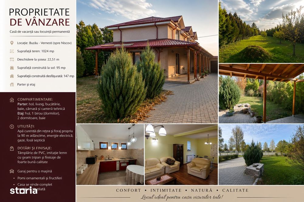 Casa in Vernesti , P+1,  147 mp, teren 1000 mp, Vernesti - Buzău