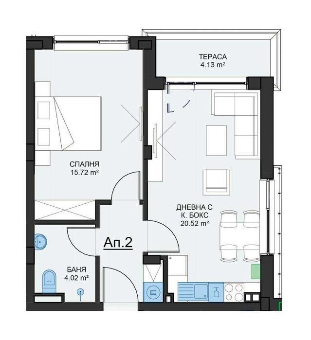 Продава се Двустаен апартамент в София, Малинова долина - 71 кв.м за 2141 €/кв.м - Снимка #2