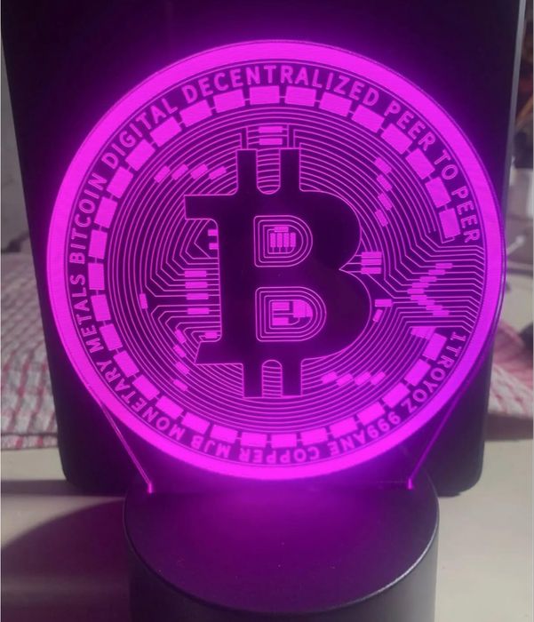 Биткойн LED лампа в 16 разцветки