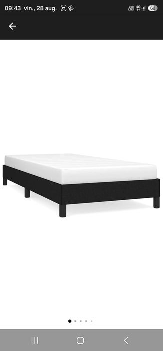 Cadru pat vidaXL, fara saltea tesatura neagra 90x200 cm 16.5 kg
