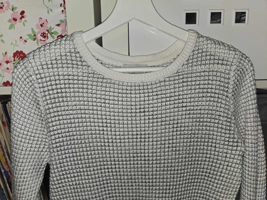 Pulover subțire H&M, ca nou, metalic, M