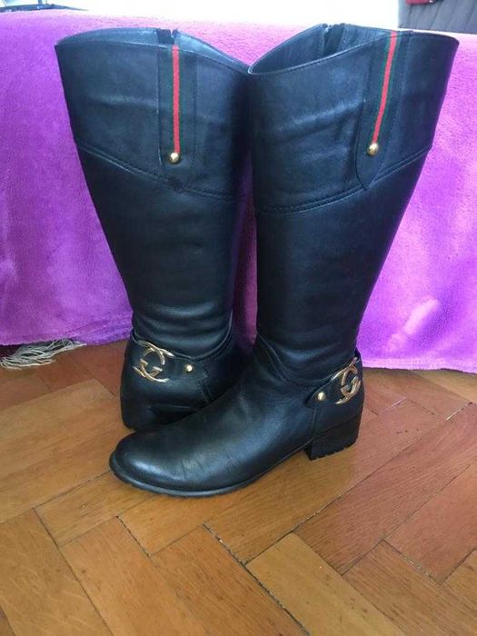 Cizme lungi piele Gucci