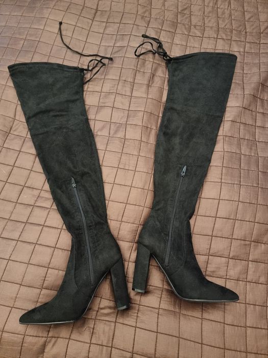 Cizme dama peste genunchi cu toc
