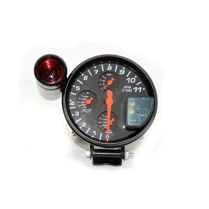 Тунинг измервателен уред Оборотомер със Сензор 4 в 1 Тахометър 5"
