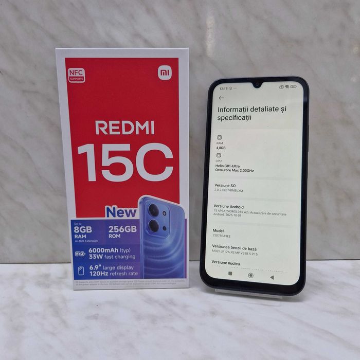 Xiaomi Redmi 15C, 4GB RAM, 256GB, 4G Zeus Amanet Militari 33604