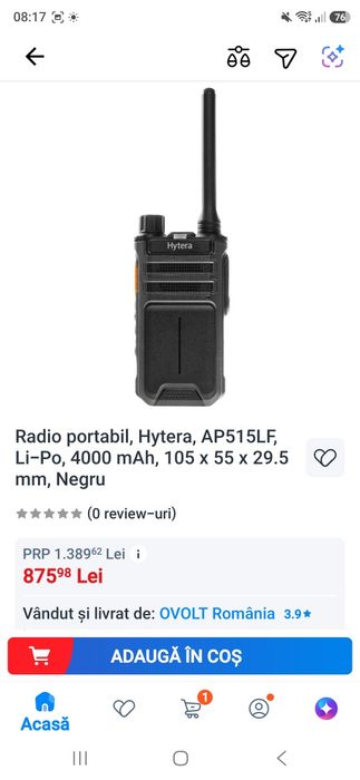 3 X Radio portabil, Hytera, AP515LF, Li-Po, 4000