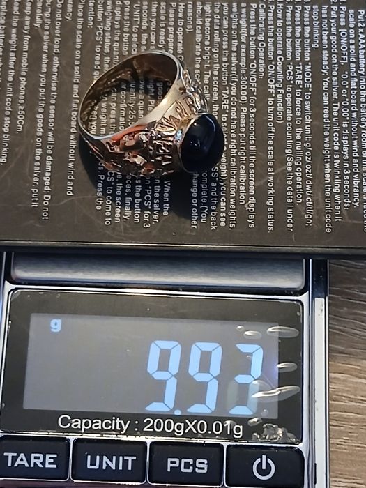 Inel,ghiul  barbatesc din aur 375 cu piatra albastra