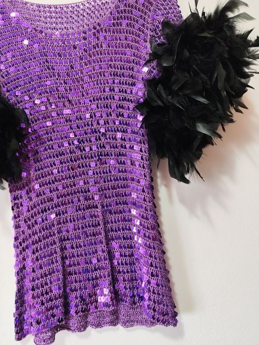 Bluza cu paiete și pene S