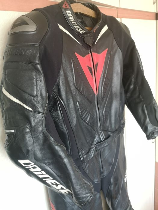 Costum moto piele Dainese 2 piese cocoasă aerodinamica racing speed
