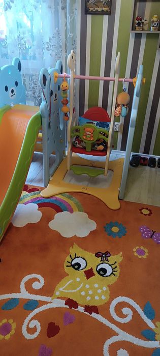 Детска пързалка с люлка Happy Bear