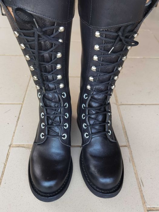 Cizme dama negre Harley Davidson ghete piele naturala moto biker