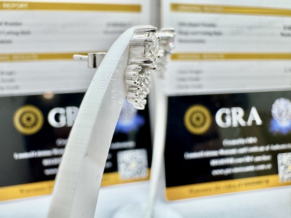 Сребърни обеци с мойсанит (Диамант) 0.5 карата