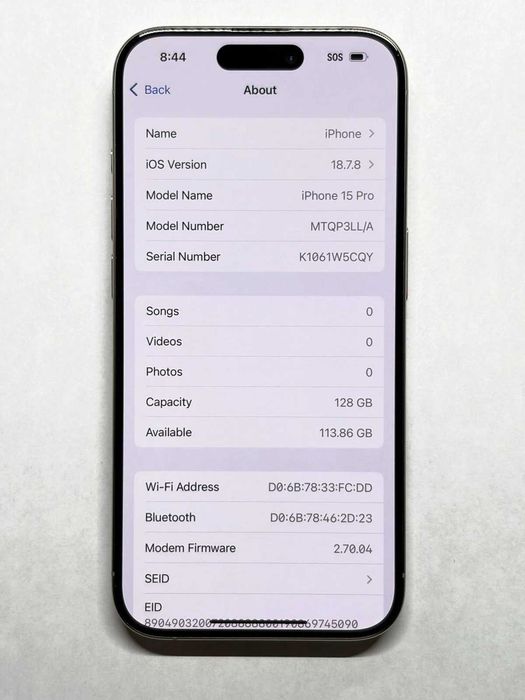 iPhone 15 Pro 128 gb Titanium ca nou  87% sanatate