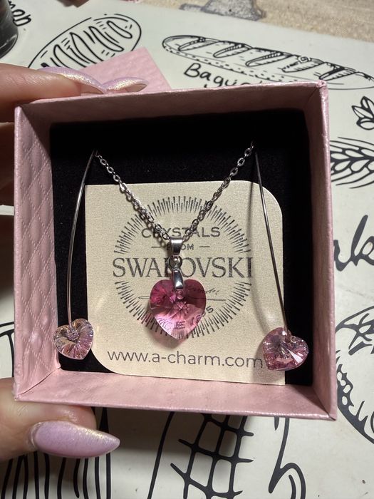 Колие с обеци Swarovski
