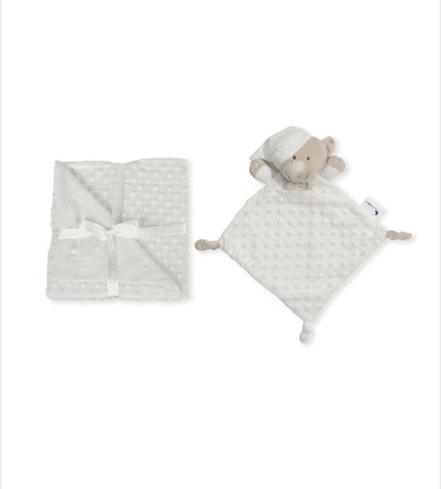 Бежов комплект одеало и играчка