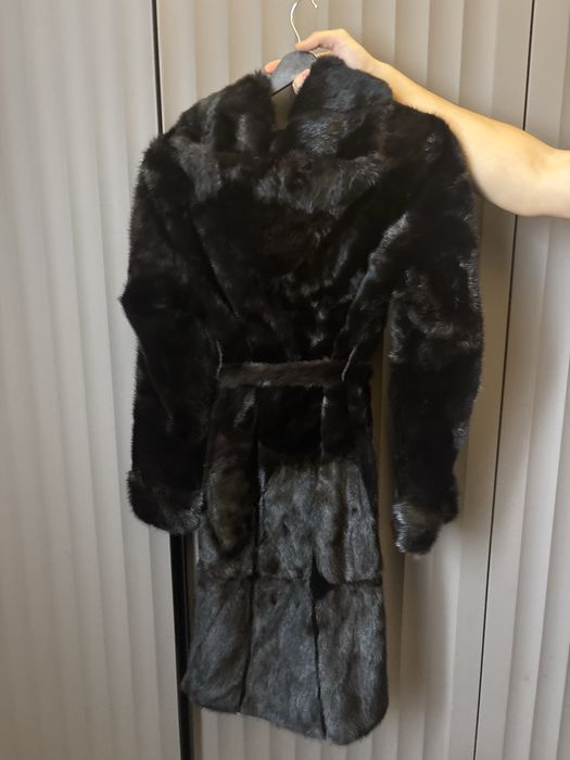 Шуба из норки с капюшоном