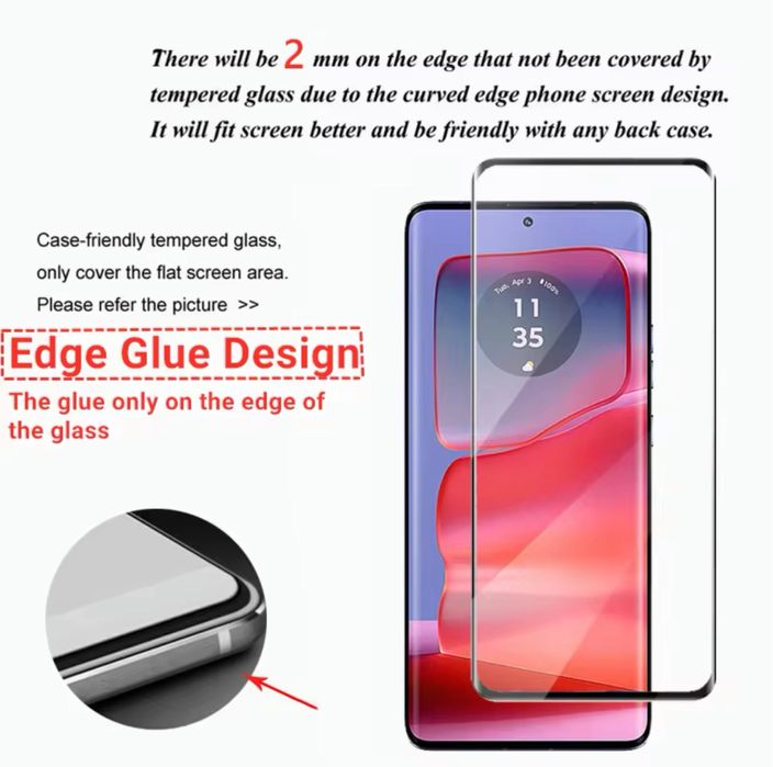 Folie sticla curbata 5D FULL GLUE Motorola Edge 50 Pro / Edge 50 Ultra