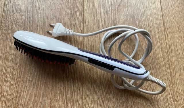 Perie electrică pentru îndreptat părul, Fast Hair Straightener, afișaj LCD