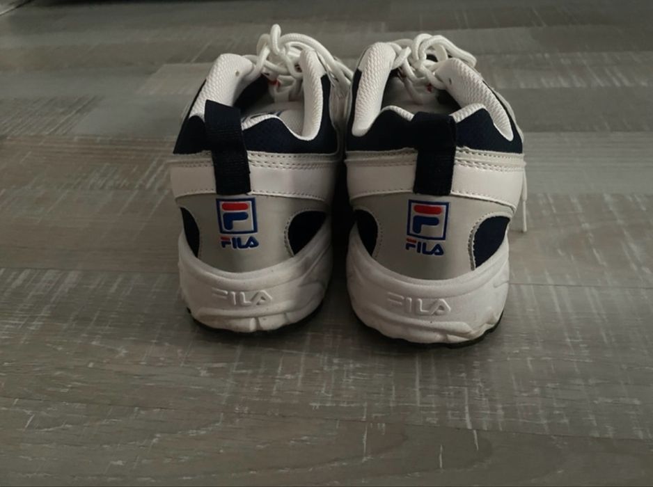 Adidasi Fila albi si albastri