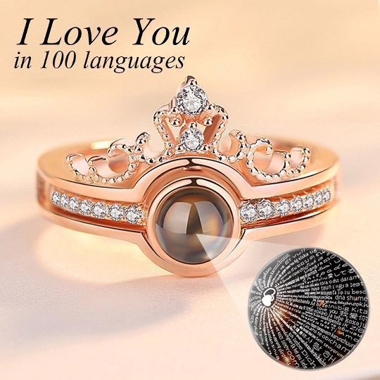 Комплект Кулон и Колечко. С нано гравировкой на камне Я Люблю Тебя на