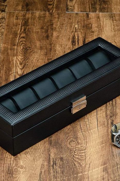 Шкатулка для часов Carbon Fiber Leather Watch Box
