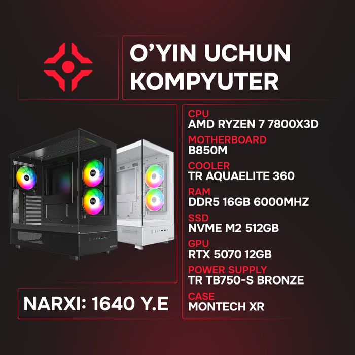 Ryzen 7 7800X3D / 16Gb 6000MHz / NVMe 512Gb / RTX 5070 12Gb