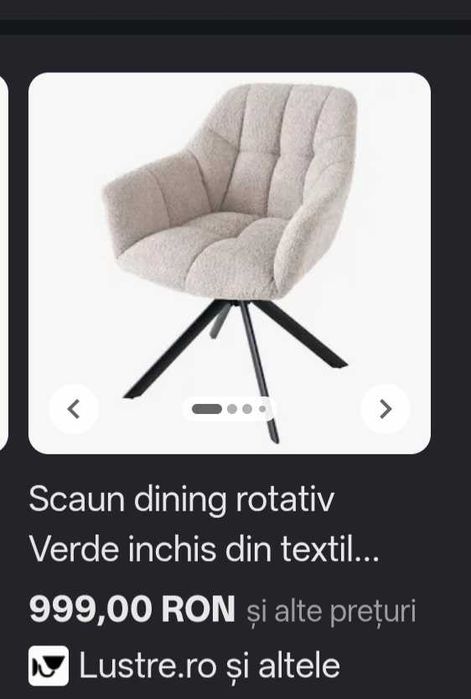 Scaune dinning rotative tapițate