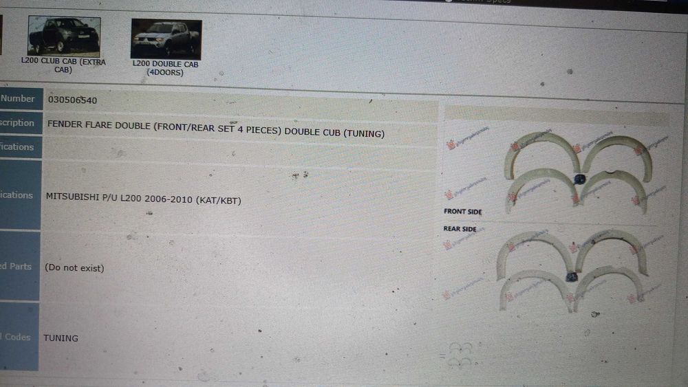 Bandou mitshubishi l200 l200 overfender aripa bara