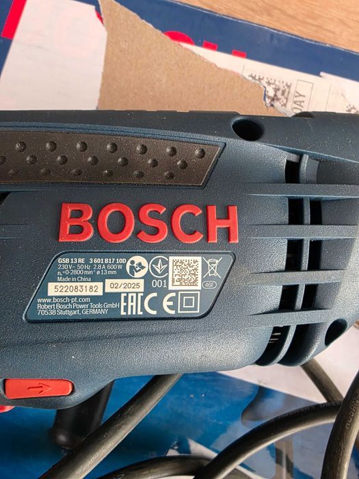 Bormasina de gaurit cu percutie Bosch - masina GSB 13 RE, 600 W, mandrina rapida, 13 mm, turatie reglabila