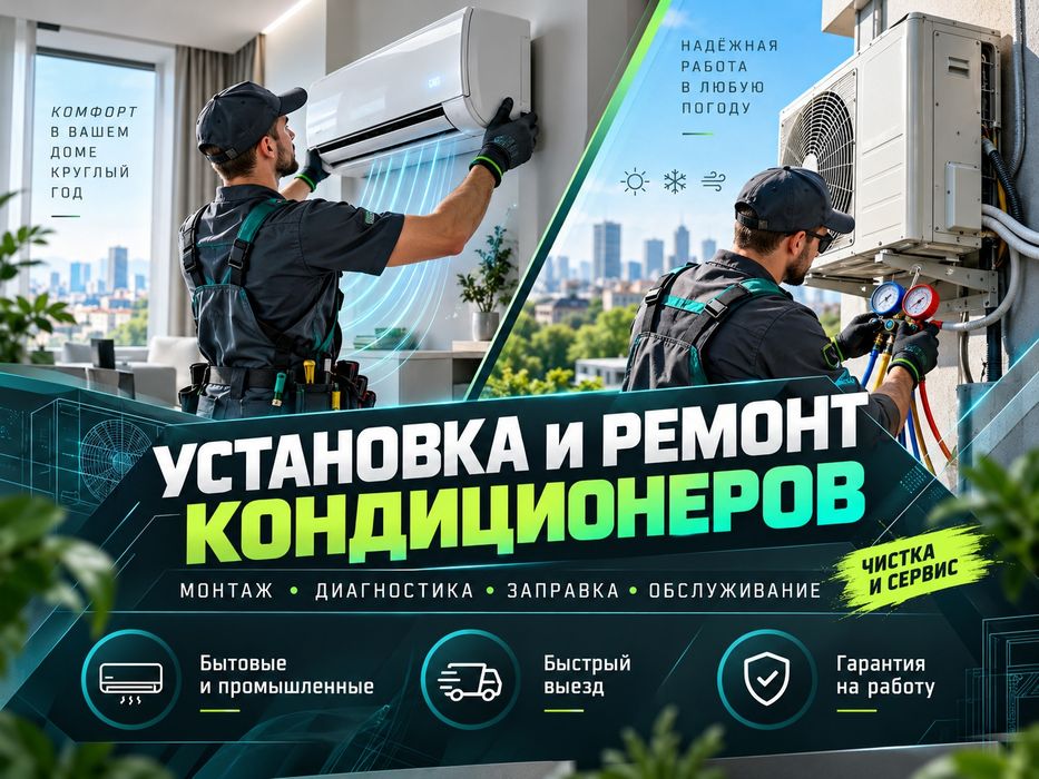 Установка и ремонт кондиционеров в Астане- качественно с гарантией .