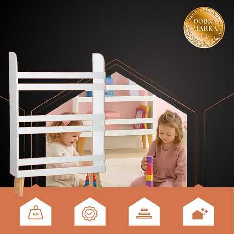 Детска етажерка за играчки и книги, дървена/Детска библиотека за книги