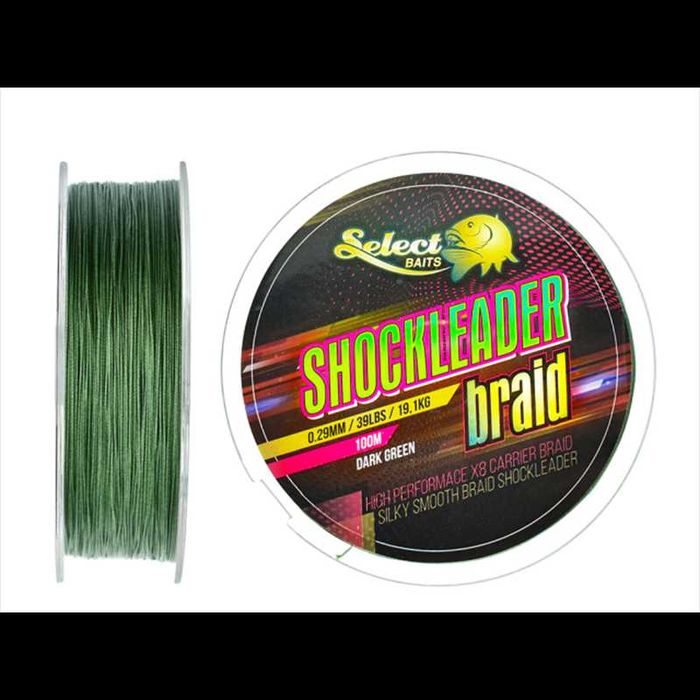 Шок лидер Select Baits X8 Green 100м.