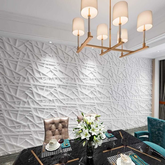 Art3d стенни панели с ивици 50 x 50см (опаковка от 12бр), 3 м², бели