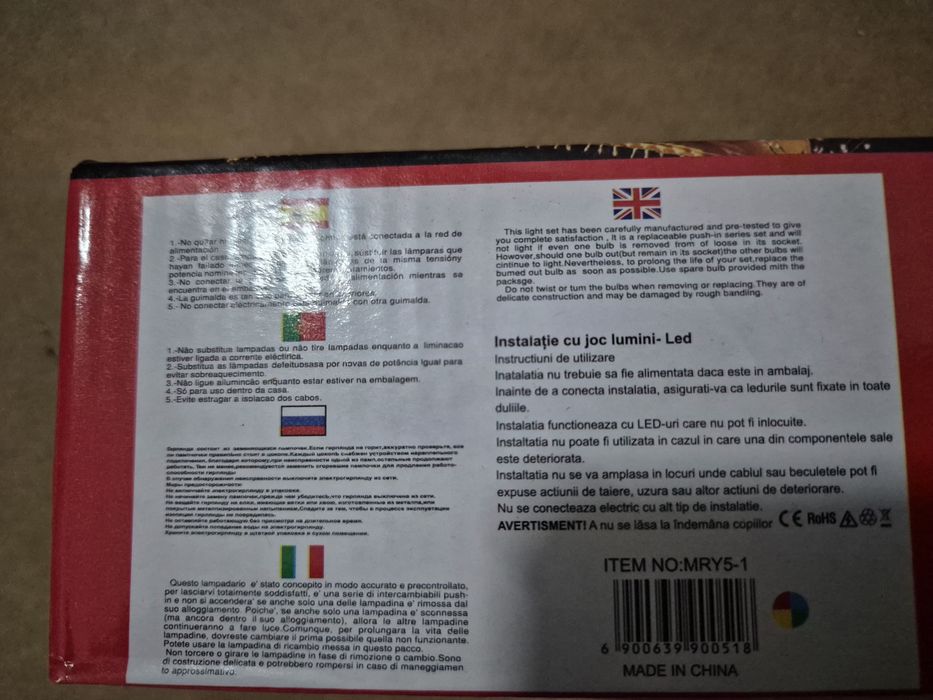 Instalatie brad multicolora 100leduri