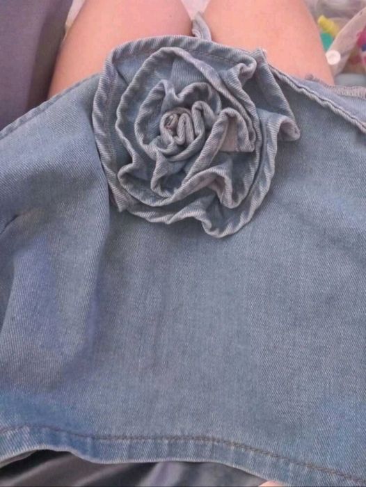 Top asimetric din denim M